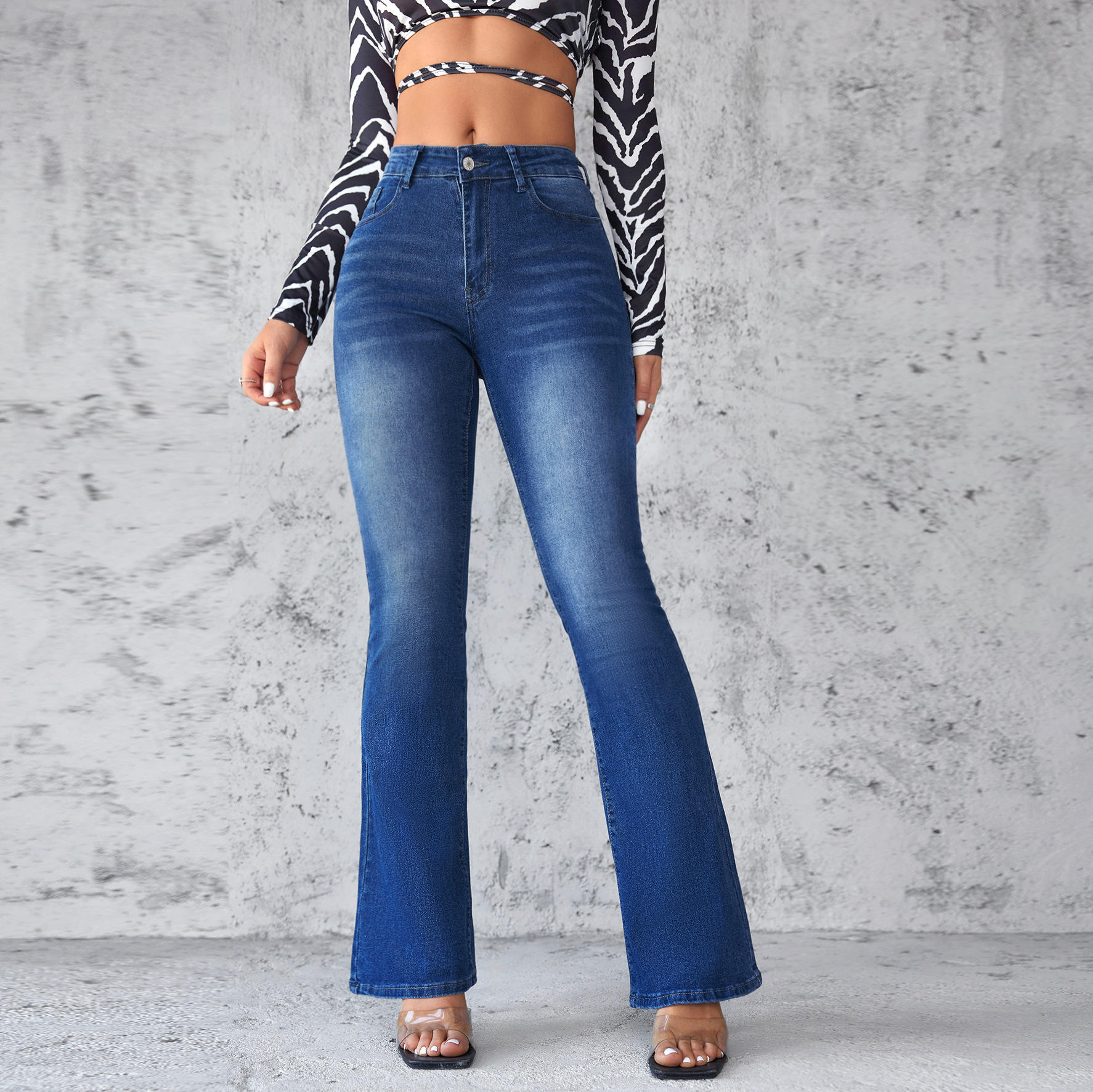 Freizeitjeans – High Waist Flare
