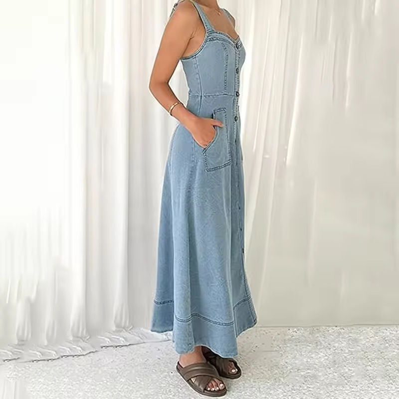 Square Neck – Elegantes Urlaubskleid