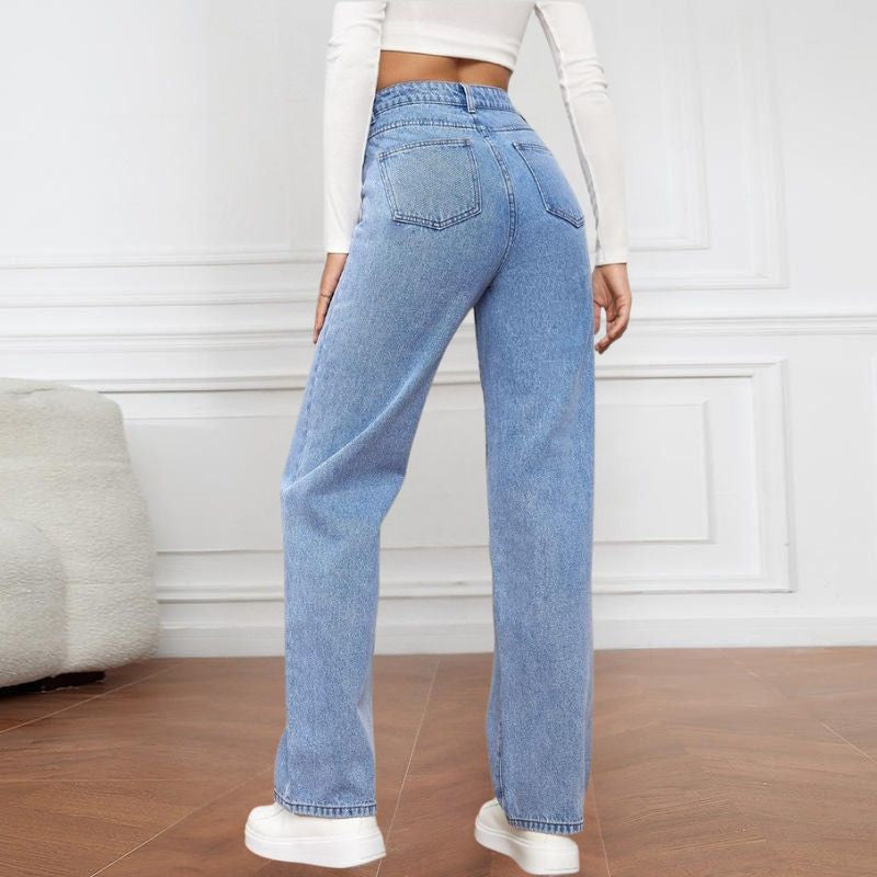 Vintage-Hochtaillierung – Farbverwaschene, dehnbare Taschen