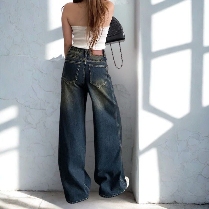 Vintage-Jeans – Hohe Taille, weites Bein